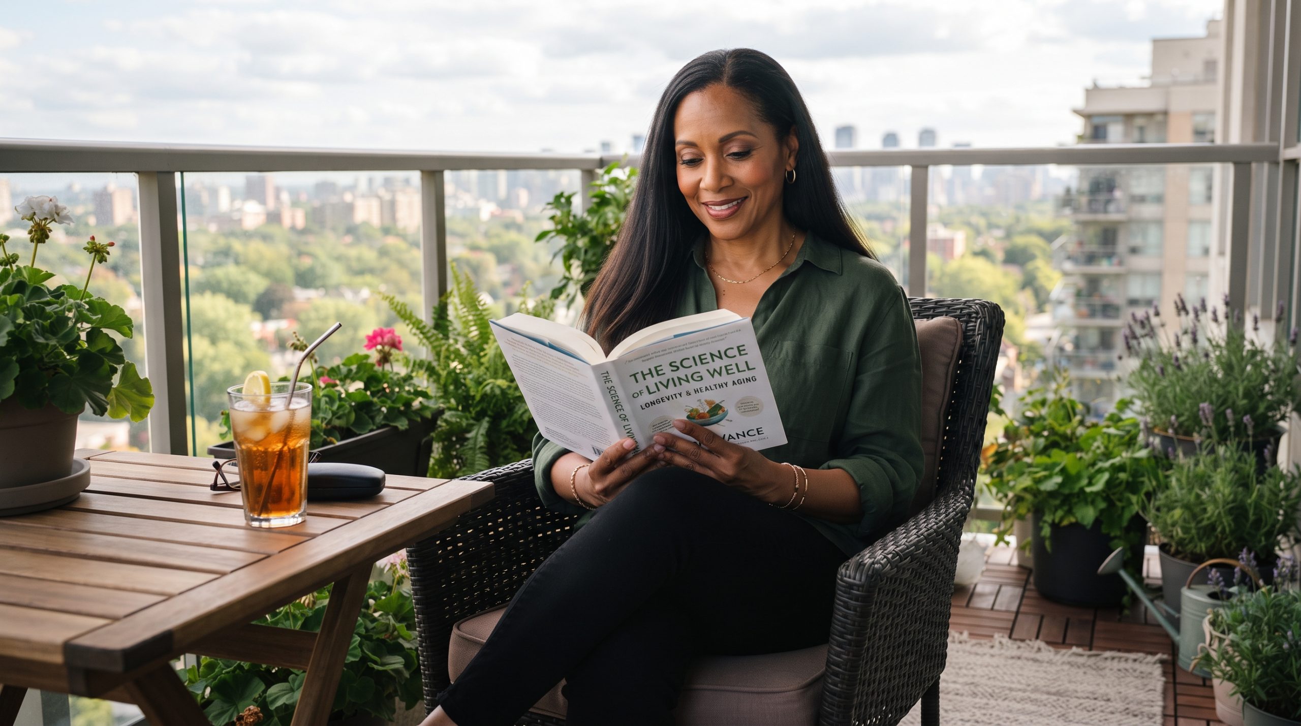 woman reading the science behind healthy aging