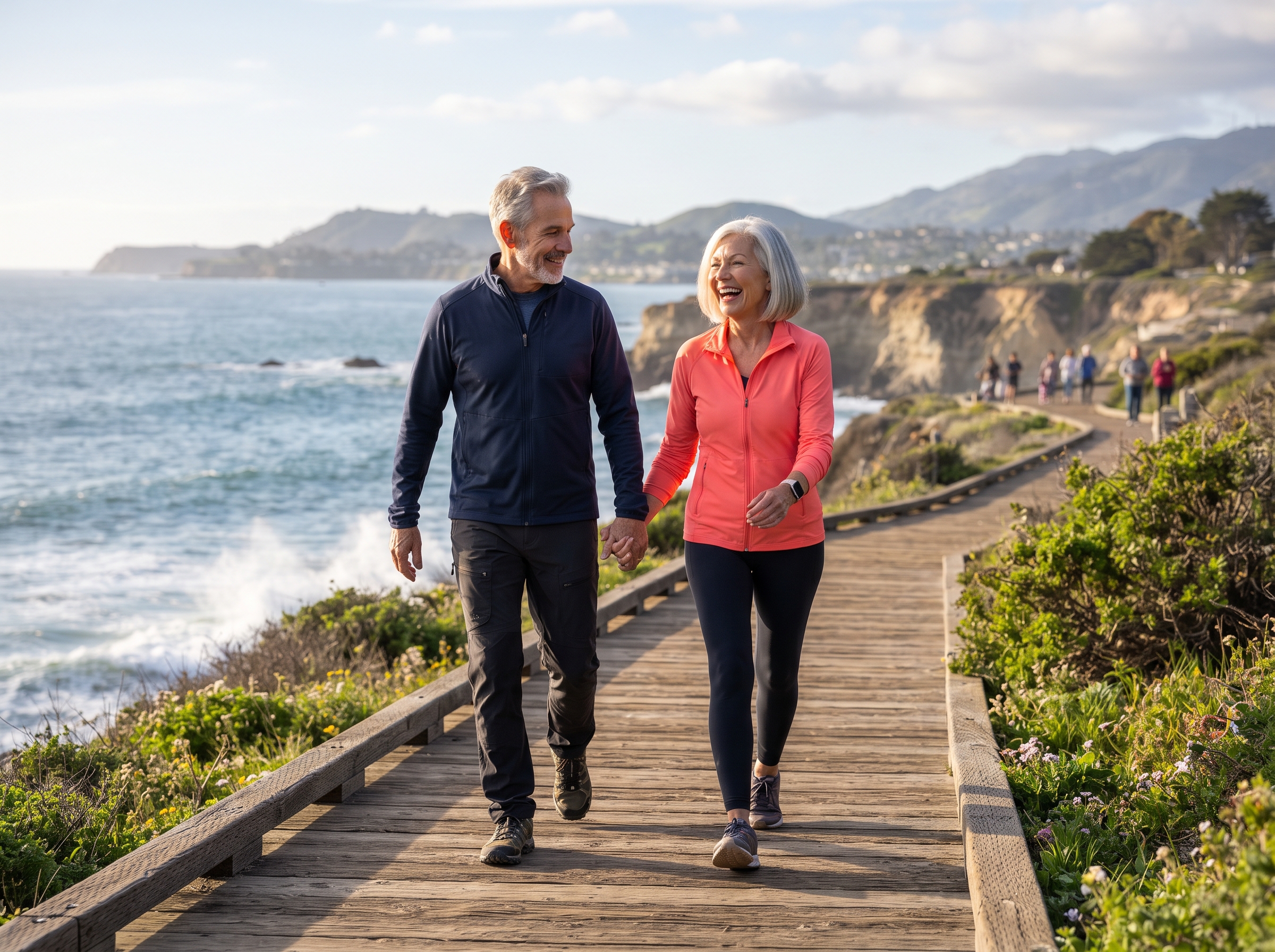 image of an attractive couple walking for good health